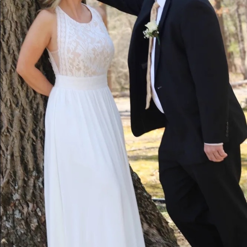 Forever and Always White Lace Maxi Dress - Picture 15 of 16